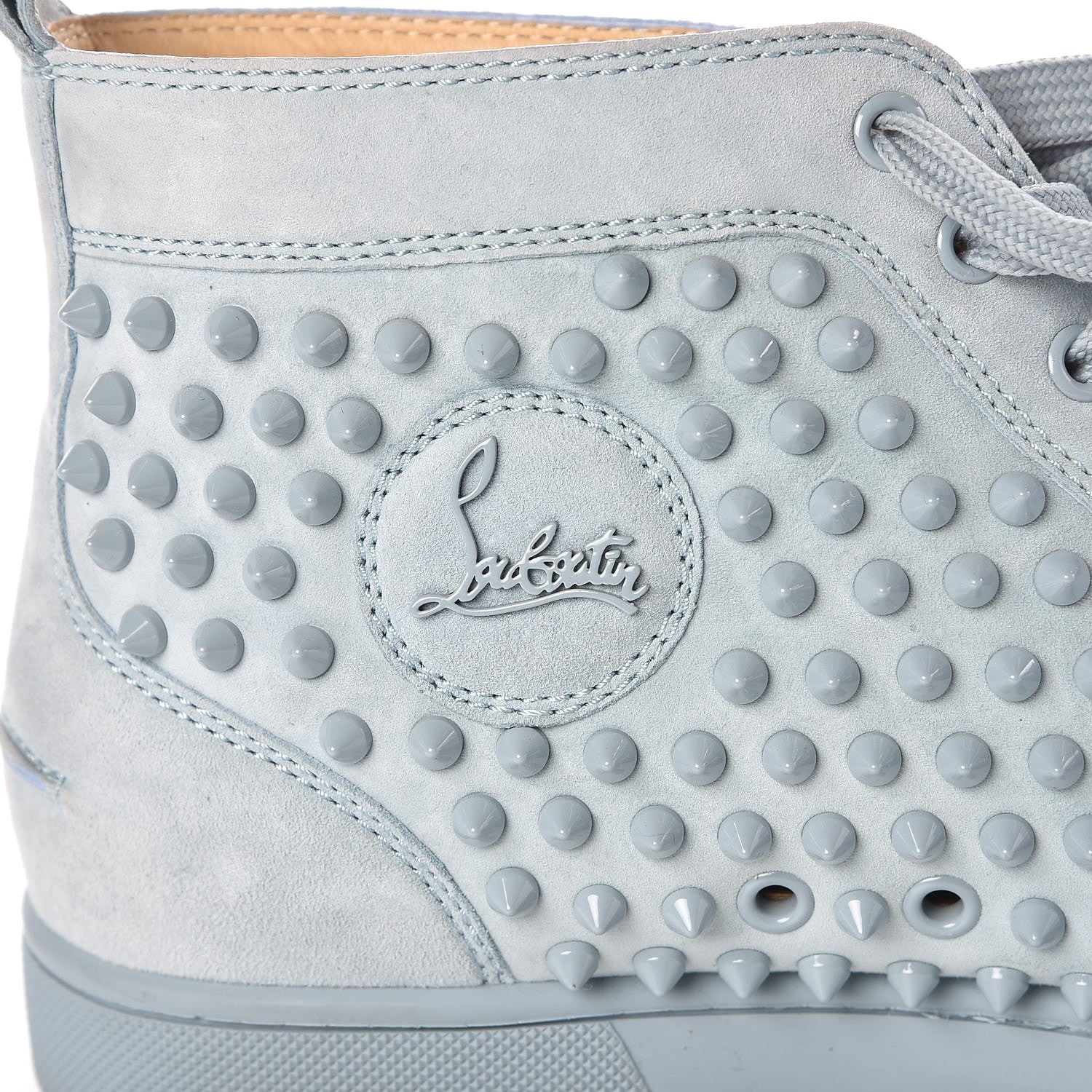 Christian Louboutin Mens Suede Louis Spikes Flat Sneakers 42.5 Blue 10 of 13