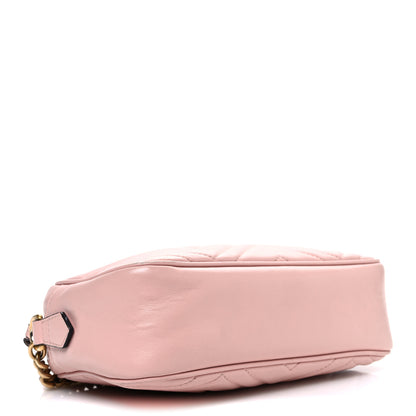 Gucci Calfskin Matelasse Small GG Marmont Chain Shoulder Bag Perfect Pink 4 of 12