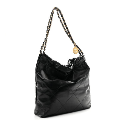 Chanel Shiny Calfskin Quilted Small Chanel 22 Black 3 of 10