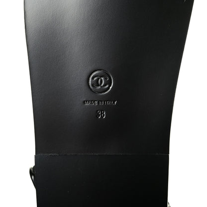 Chanel Lambskin Velcro Dad Sandals 38 Black 5 of 6