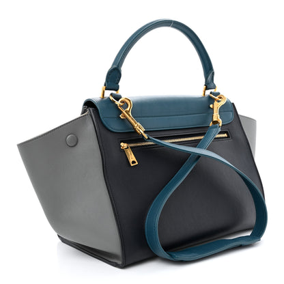 Celine Elephant Calfskin Small Tri-Color Trapeze Indigo 3 of 15