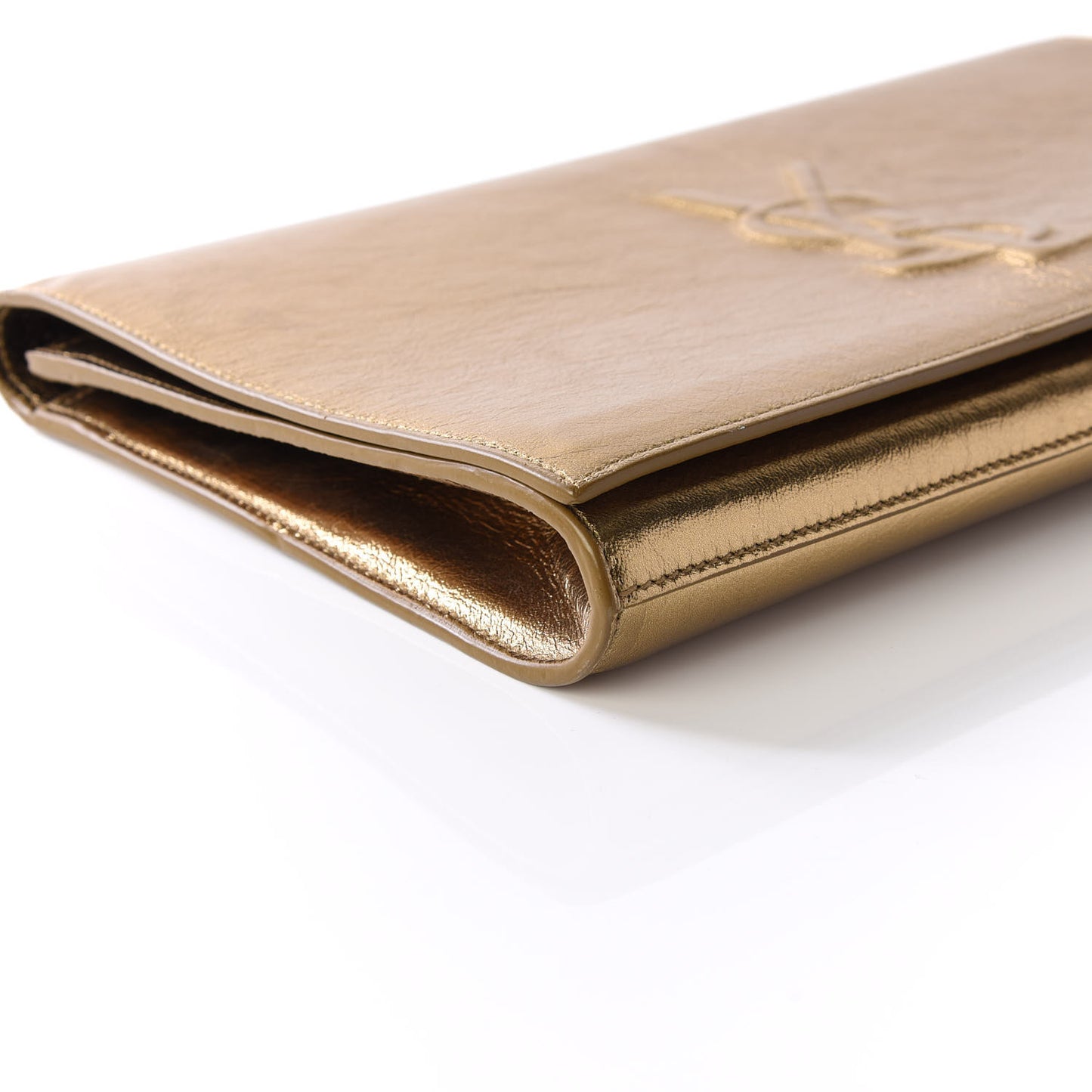 Metallic Calfskin Monogram Large Belle De Jour Clutch Gold