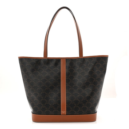 Celine Triomphe Canvas Calfskin Medium Cabas Bag Tan 1 of 10
