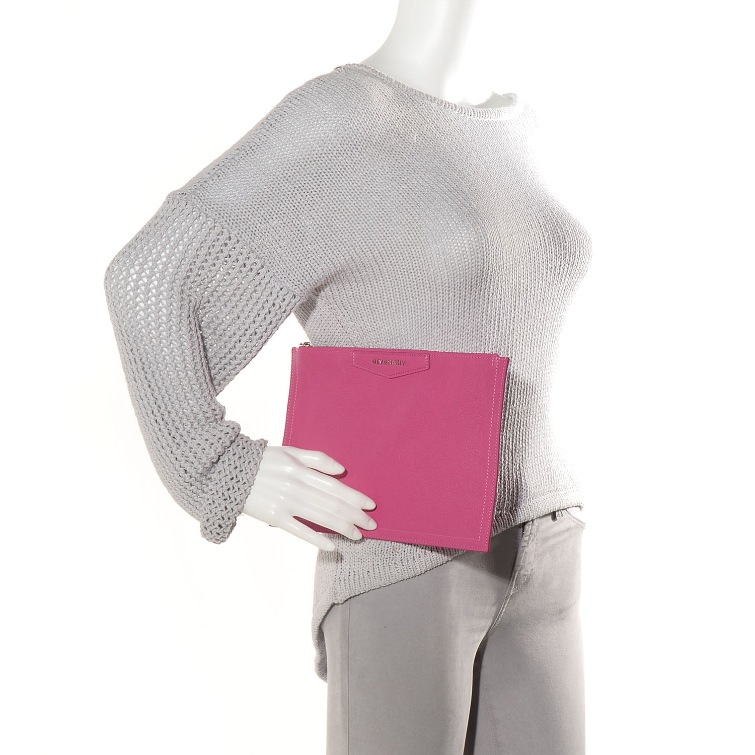Givenchy Sugar Goatskin Medium Antigona Pouch Fushia 2 of 9