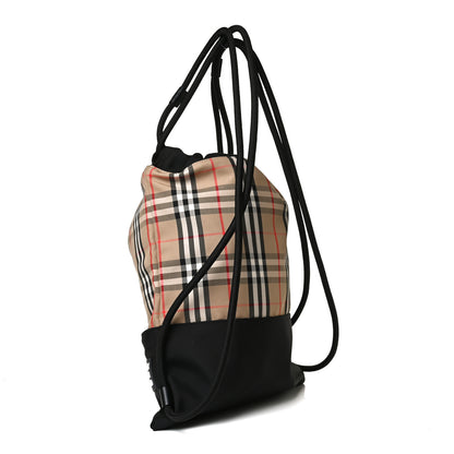 Burberry Printed Canvas Drawstring Bachpack Black 2 of 11