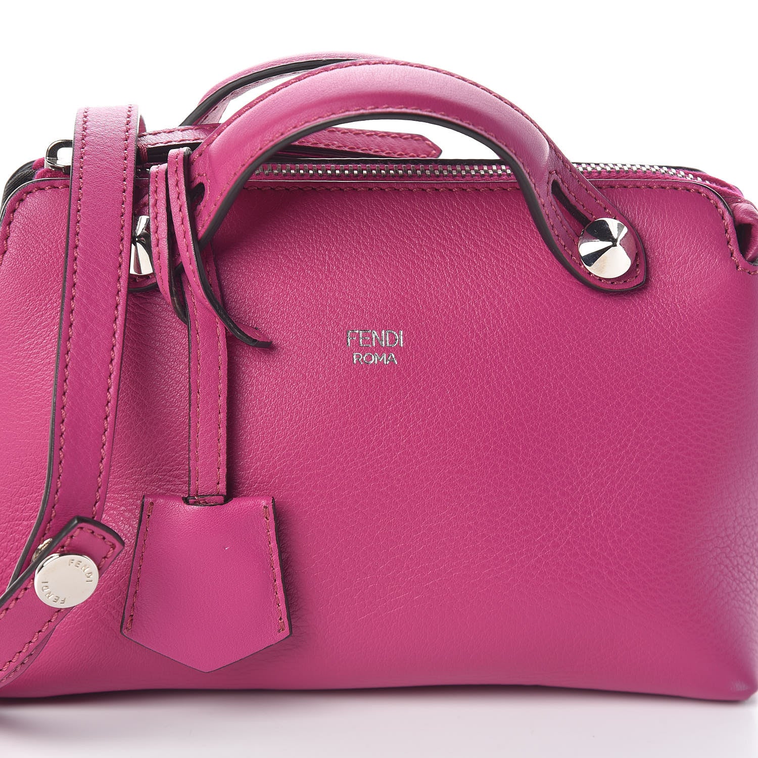 Fendi Vitello Dolce Mini By The Way Boston Bag Magenta 7 of 9