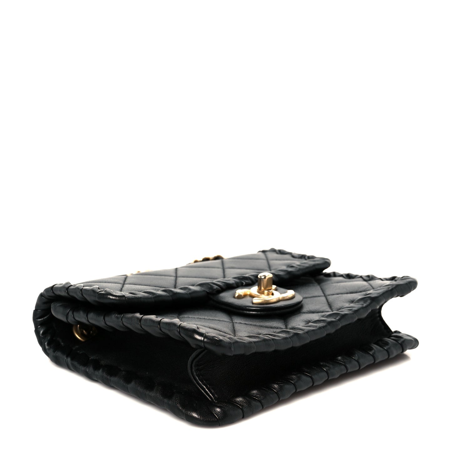 Calfskin Braided Mini My Own Frame Flap Black