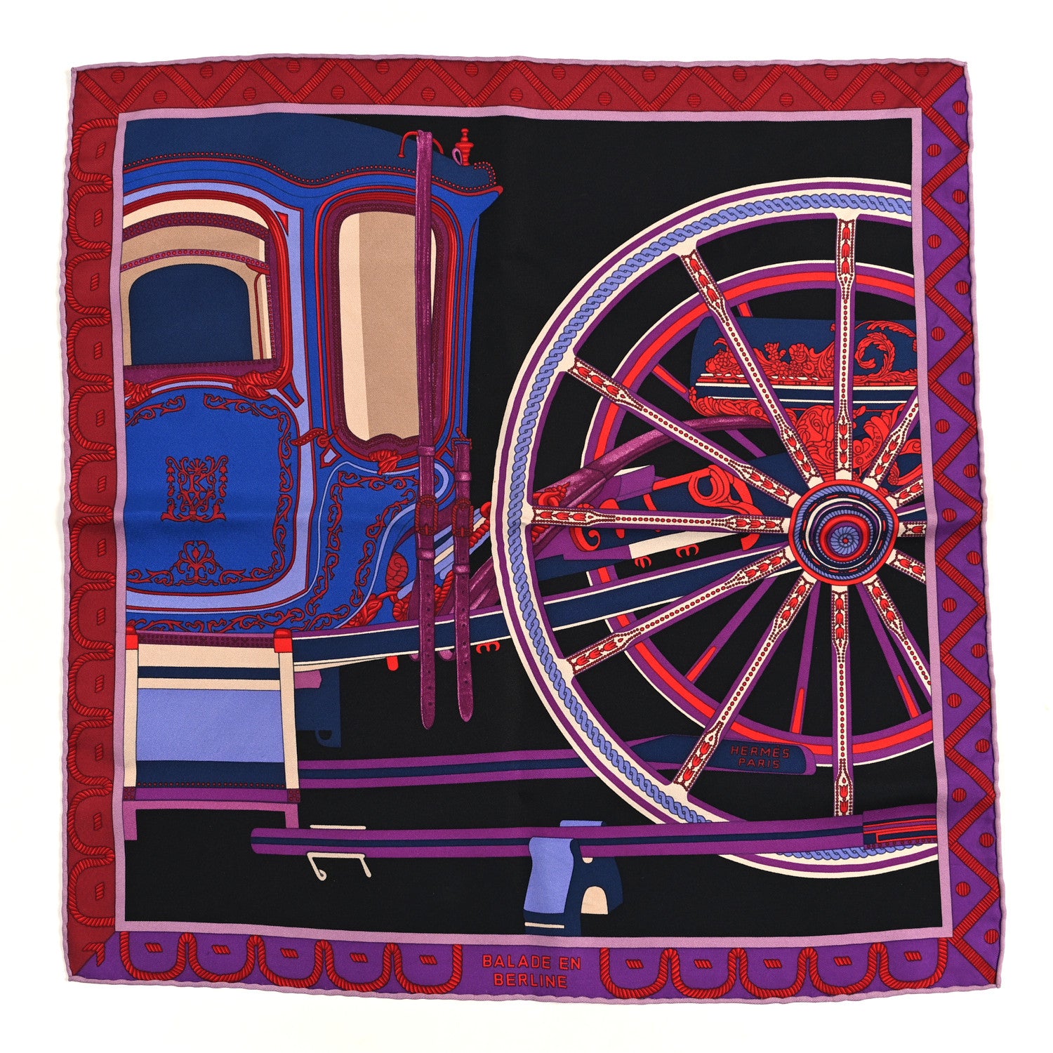 Hermes Silk Balade En Berline Scarf 45 1 of 3