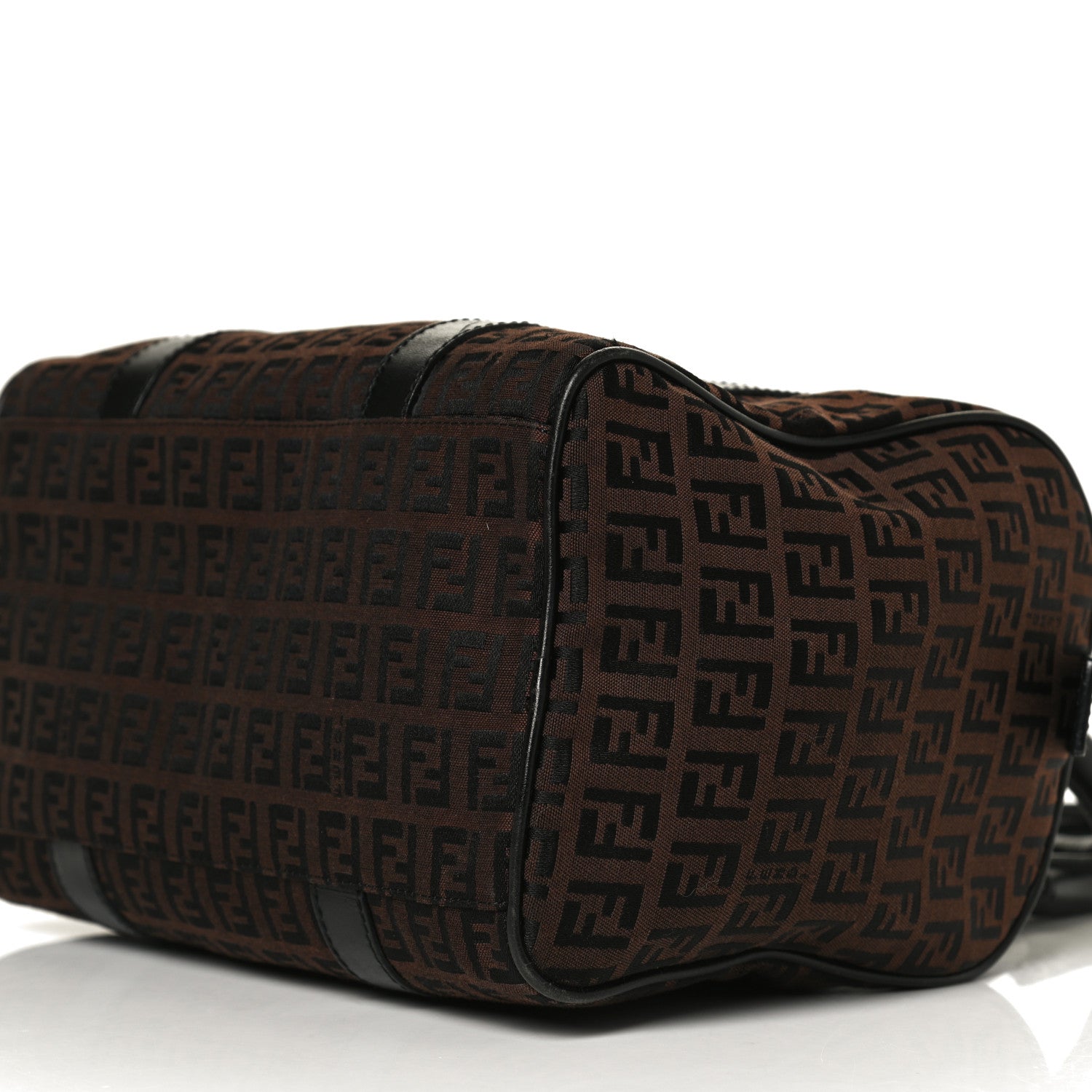 Fendi Zucchino Canvas Small Forever Boston Brown Black 9 of 12