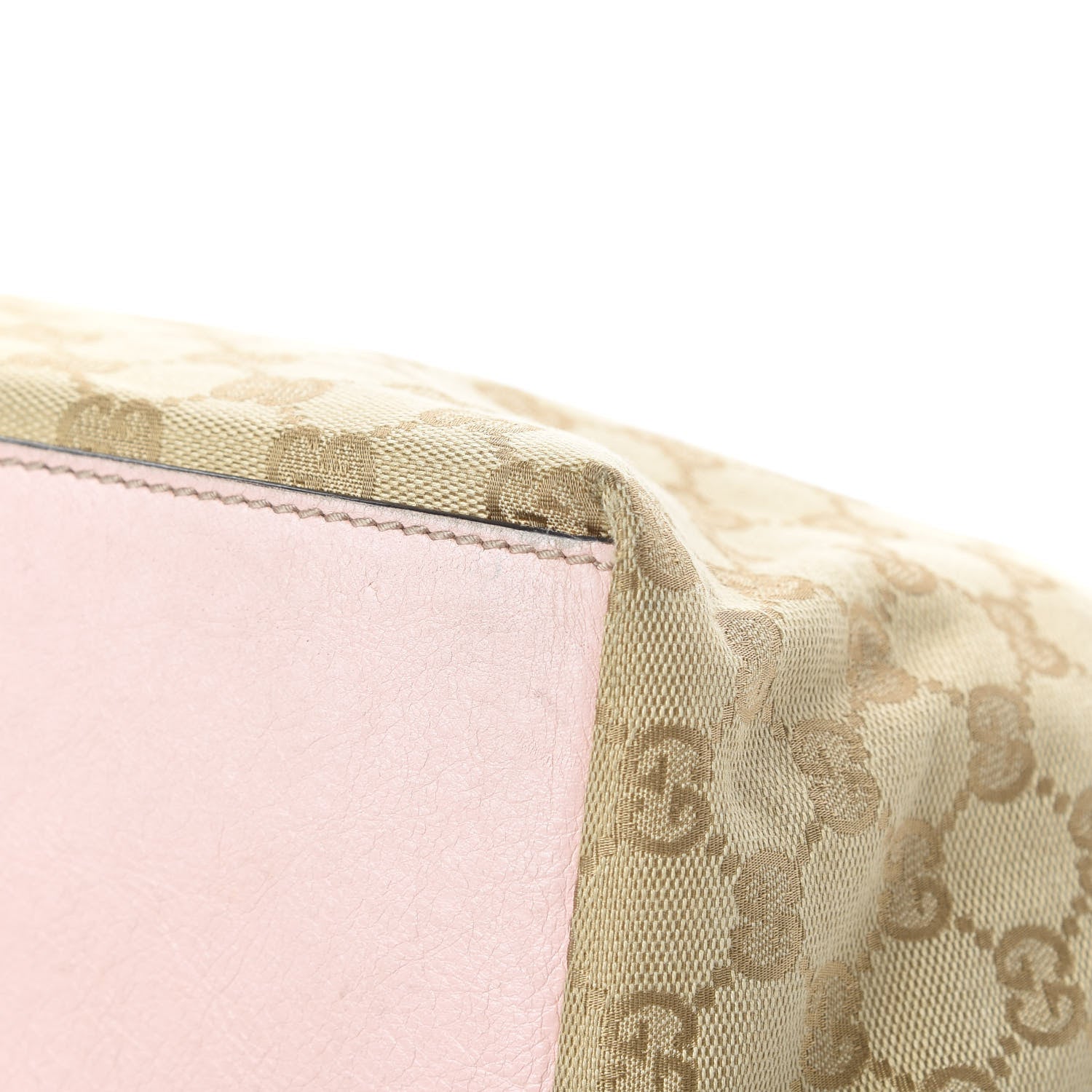 Gucci GG Monogram Medium Web Handle Bucket Tote Pink Blue 11 of 17