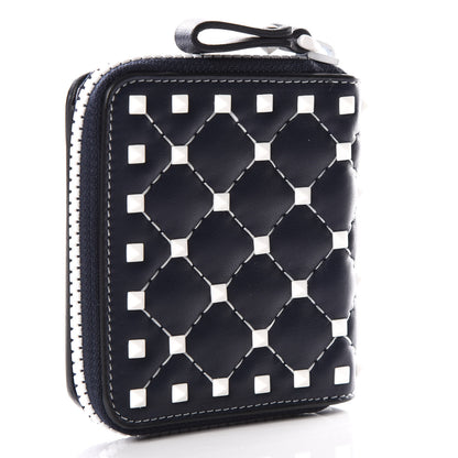Valentino Garavani Nappa Free Rockstud Spike Compact Zip Around Wallet Marine 3 of 8