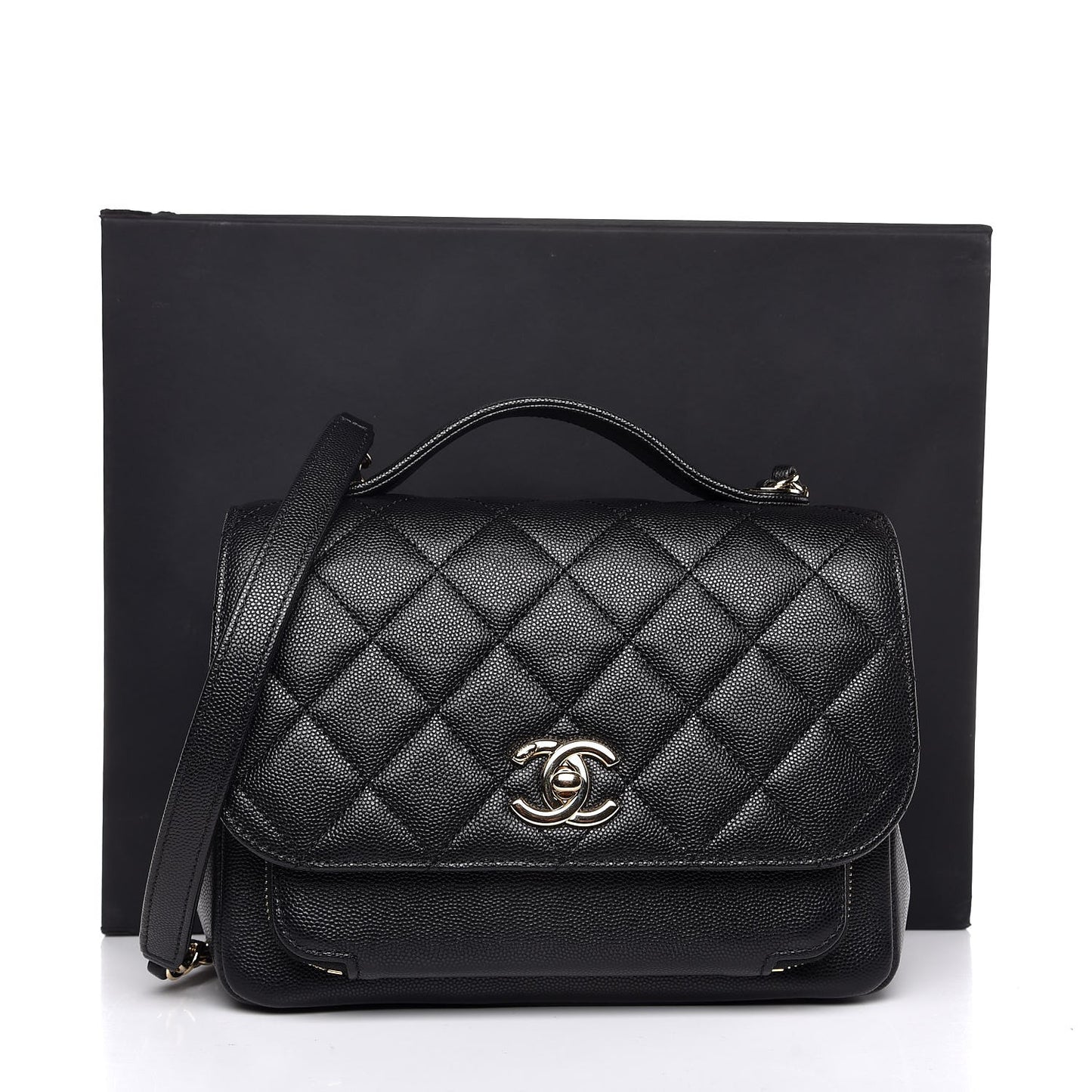 Caviar Quilted Medium Business Affinity Flap Black