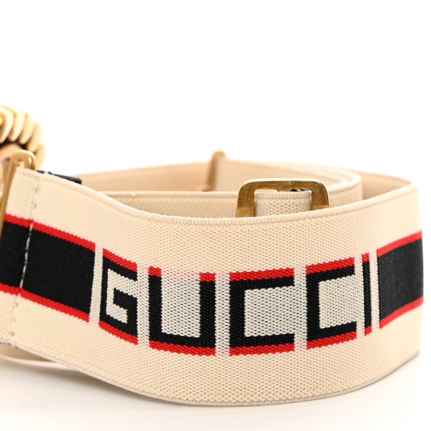 Gucci Jacquard Crystal Stripe Double G Belt 70 28 White 3 of 5