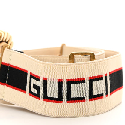 Gucci Jacquard Crystal Stripe Double G Belt 70 28 White 3 of 5