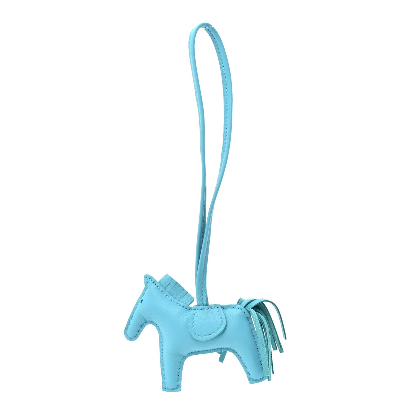 Milo Lambskin Grigri Rodeo Horse Bag Charm PM Bleu Azteque