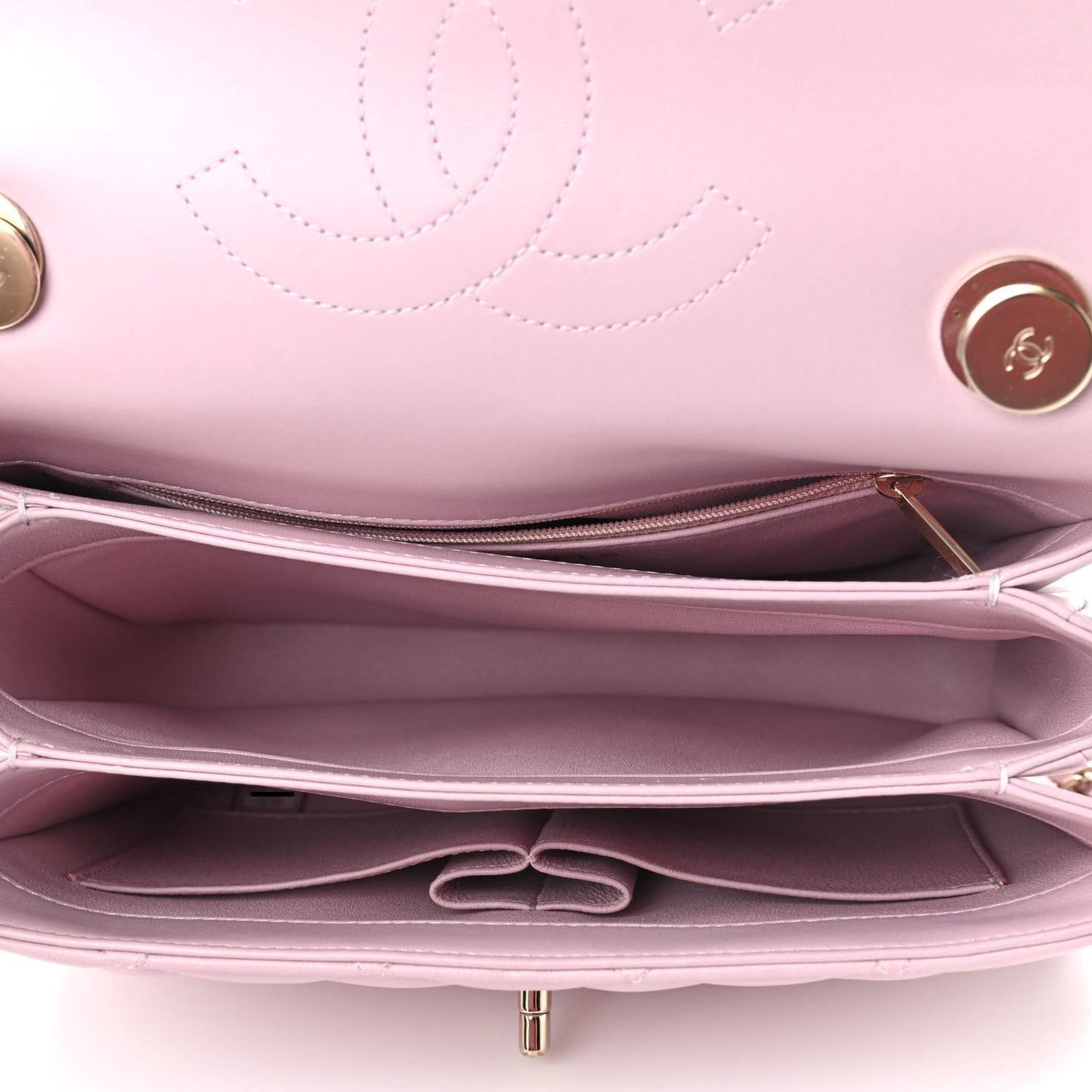Lambskin Quilted Small Trendy CC Flap Dual Handle Bag Light Pink