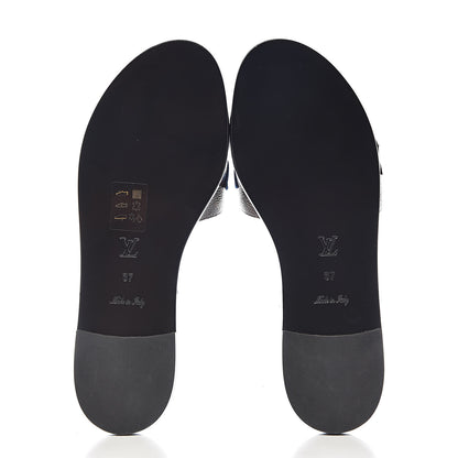 Louis Vuitton Calfskin Monogram Heart Flat Mules 37 Cacao 5 of 9