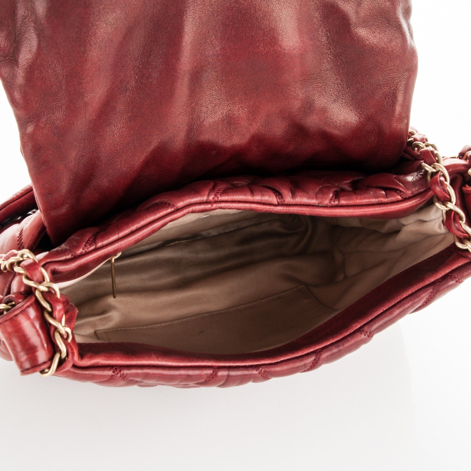 Chanel Lambskin Bubble Quilt Flap Bag Red 5 of 7
