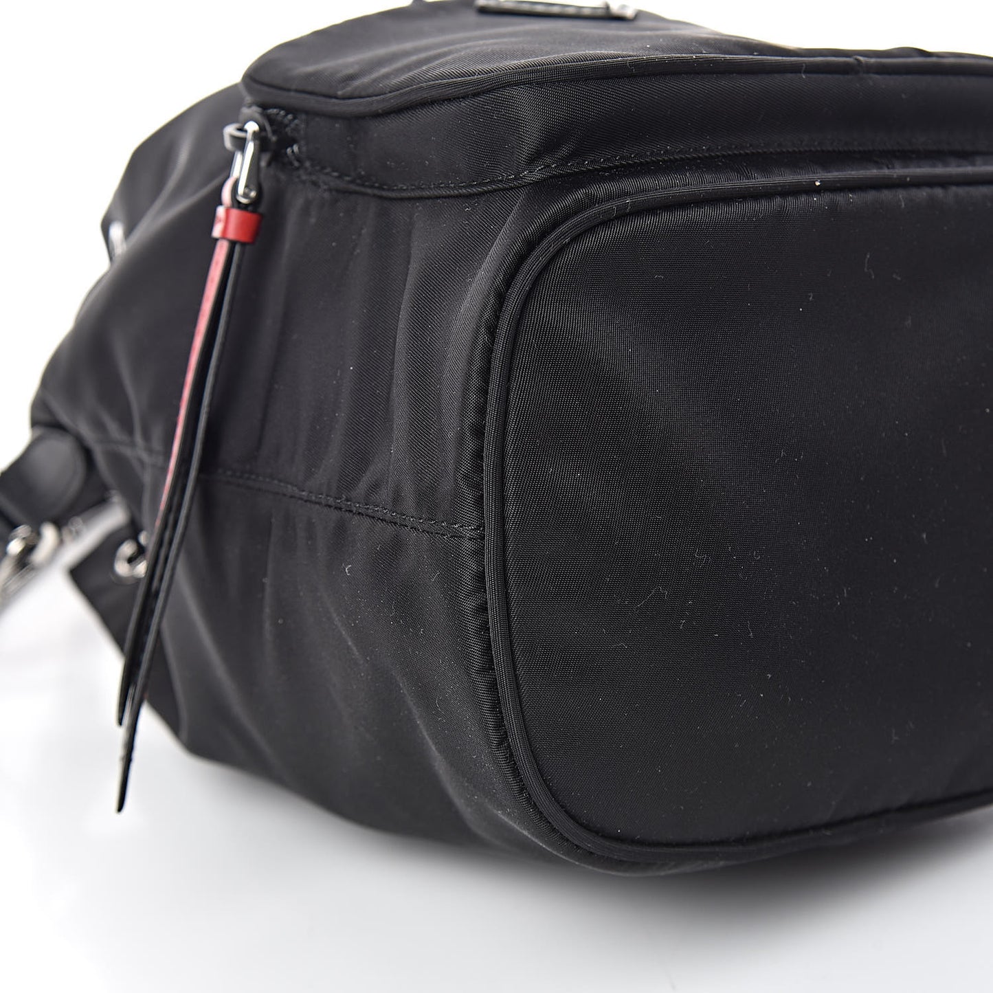 Tessuto Nylon Studded New Vela Mini Bucket Crossbody Bag Black Fuoco