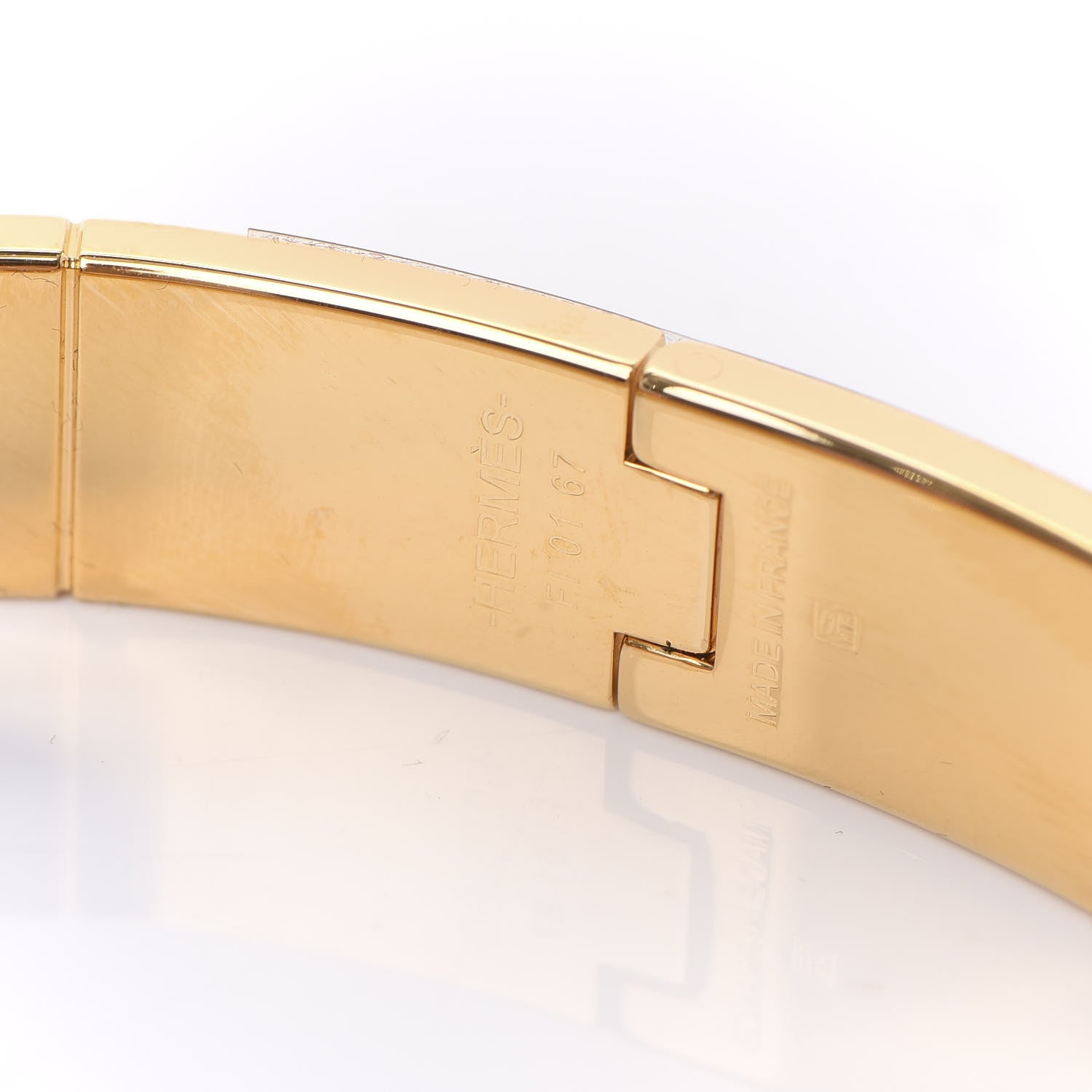Hermes Enamel Charniere Uni Narrow Hinged Bracelet M Turquoise 5 of 6