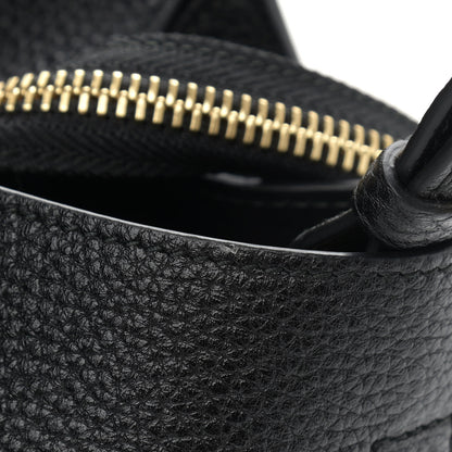 Salvatore Ferragamo Hammered Calfskin Double Handle Small Amy Tote Black 10 of 10