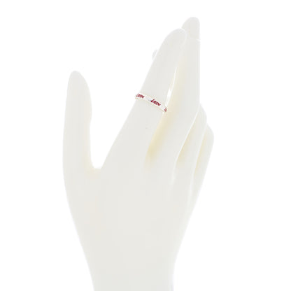 Tiffany Sterling Silver Enamel Paloma Picasso Love Band Ring 50 5.5 Red 2 of 4