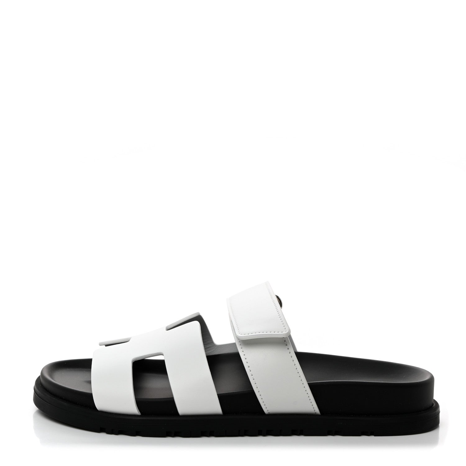 Hermes Calfskin Womens Chypre Sandals 37 White 1 of 9