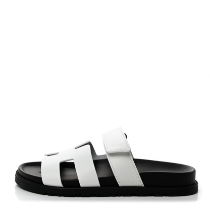 Hermes Calfskin Womens Chypre Sandals 37 White 1 of 9