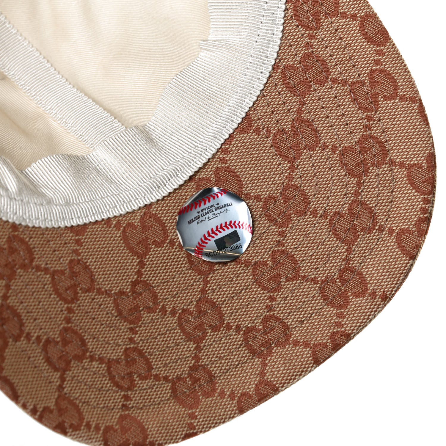 Gucci X MLB Monogram NY Yankees Baseball Hat 57-61 Beige Ruggine 9 of 9