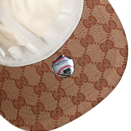 Gucci X MLB Monogram NY Yankees Baseball Hat 57-61 Beige Ruggine 9 of 9