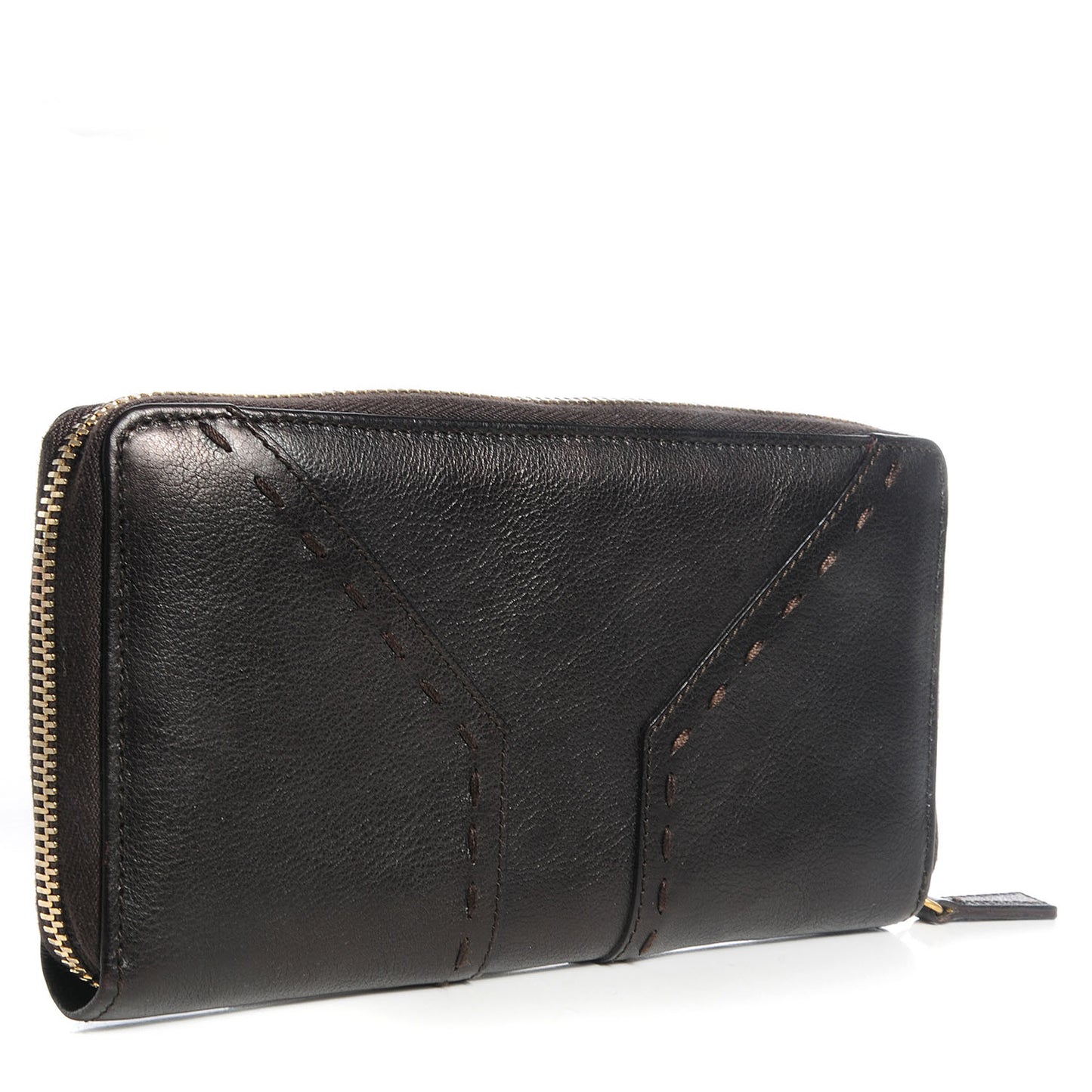 Leather Muse Zip Around Wallet Brown
