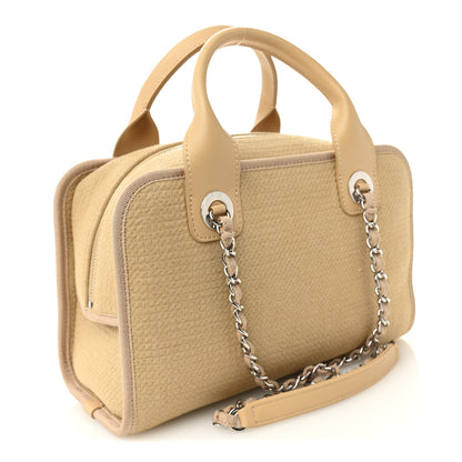Chanel Canvas Deauville Small Bowling Bag Beige 3 of 10