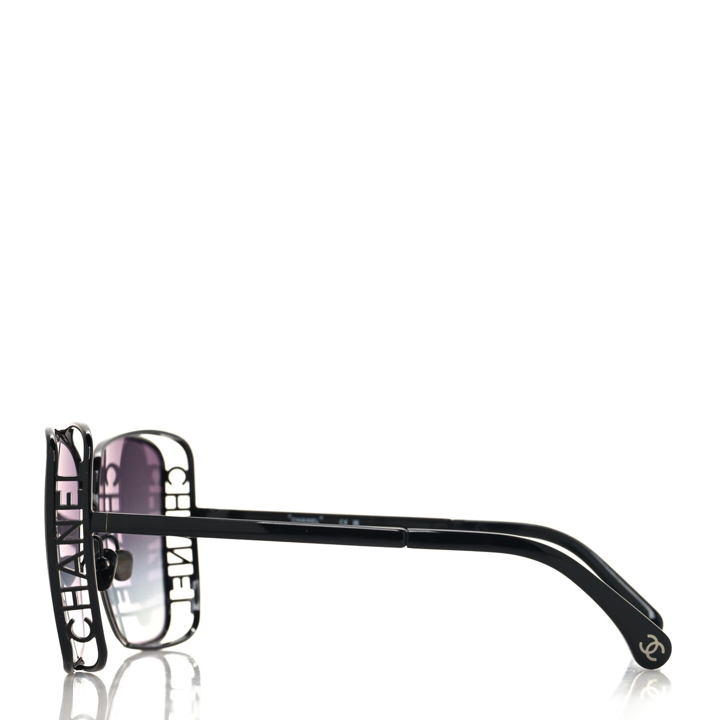 Metal Logo Square Sunglasses 71541 Black