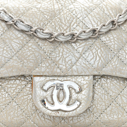 Chanel Calfskin Mirror CC Crackled Flap Silver 8 of 16