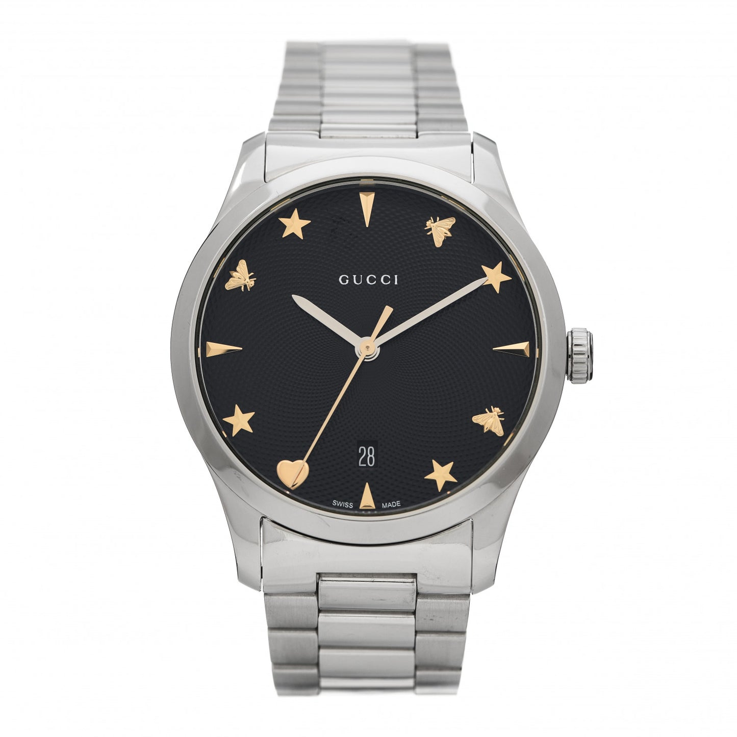 Stainless Steel 38mm G-Timeless Charm Quartz Watch Black