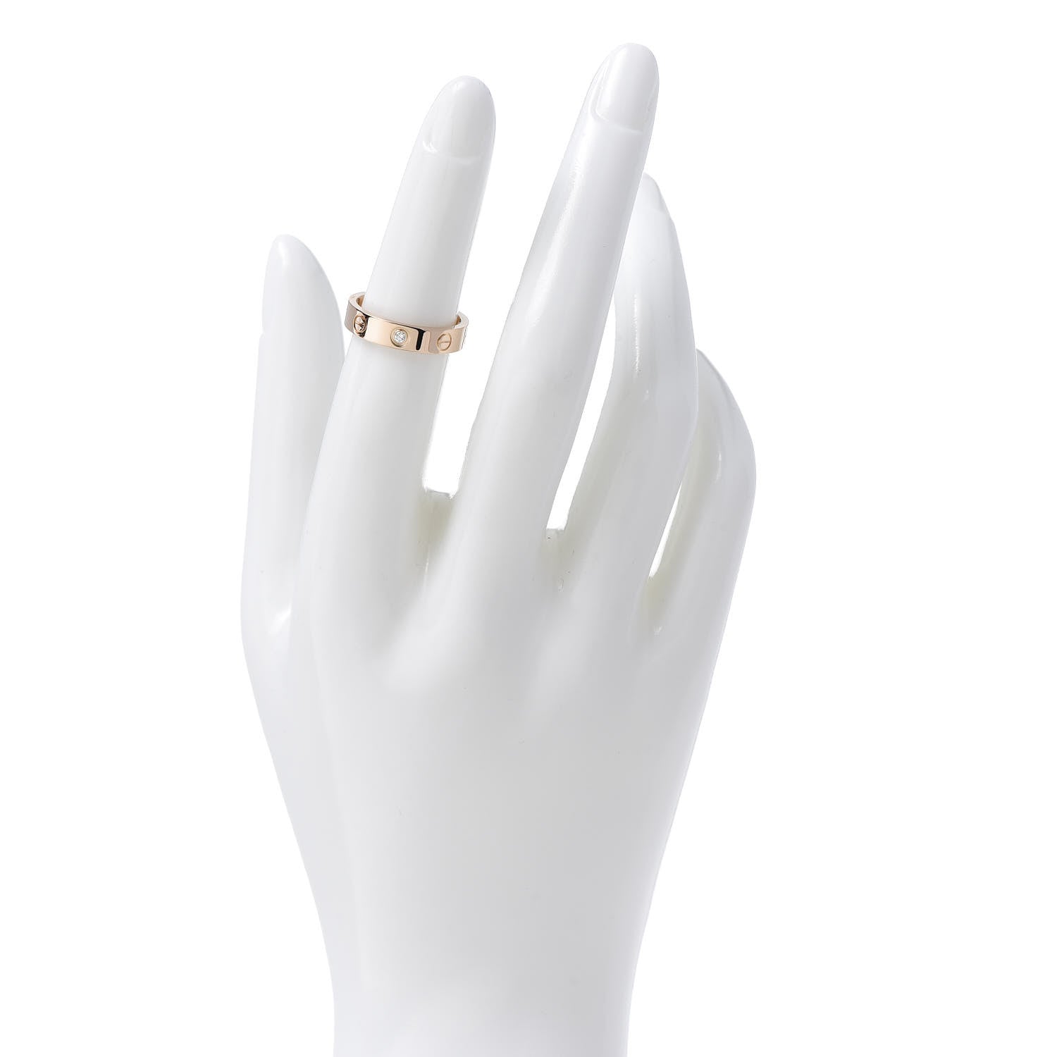 Cartier 18K Pink Gold Diamond 4mm LOVE Wedding Band Ring 50 5.25 2 of 5