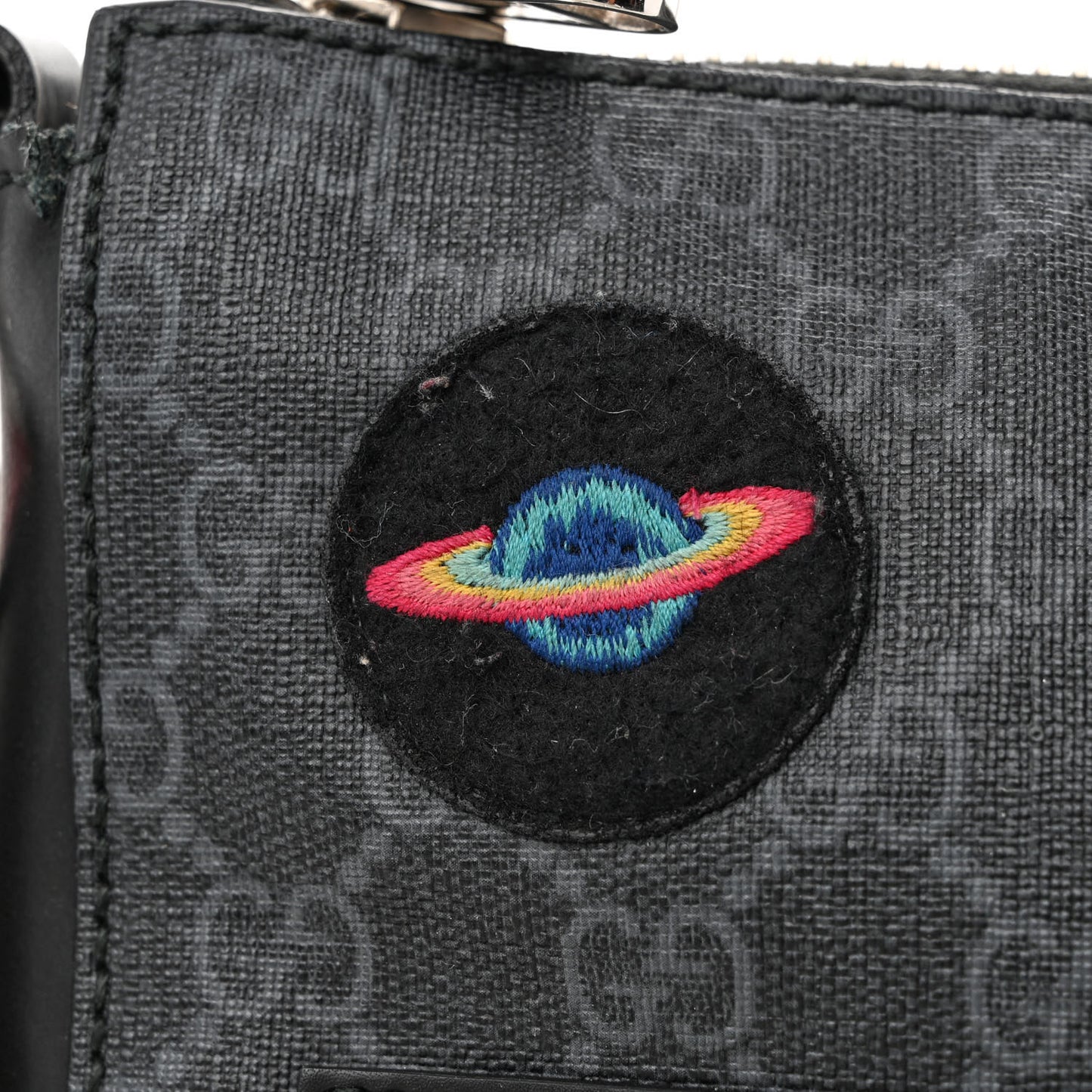 GG Supreme Monogram Night Courrier Flat Messenger Bag Black Multicolor