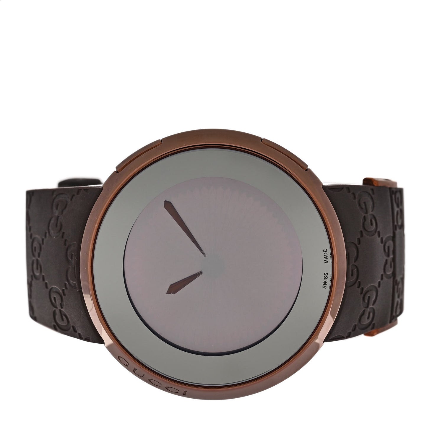Stainless Steel Rubber 45mm Digital I-Gucci Watch Brown