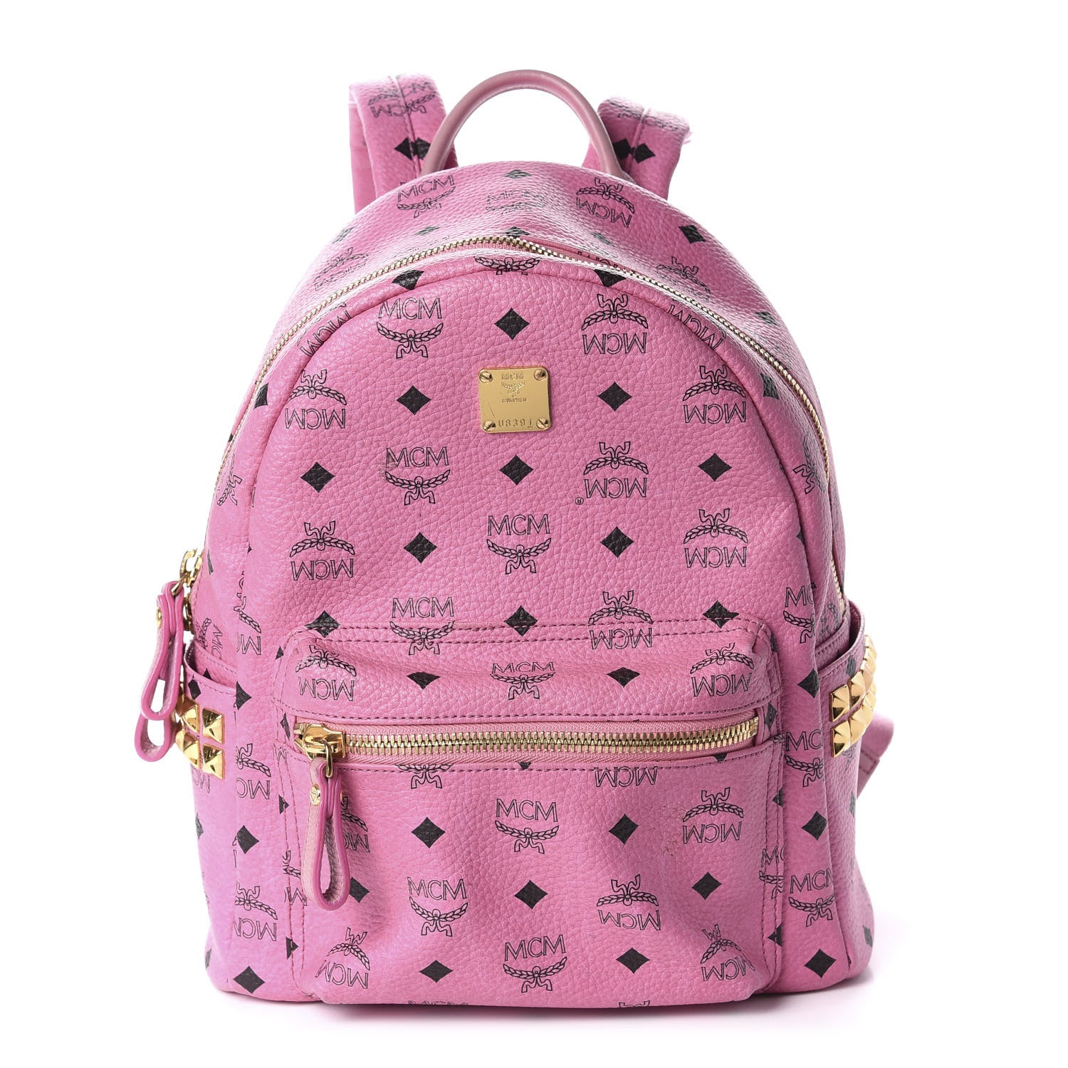 MCM Visetos Small Side Stud Stark Backpack Pink 1 of 9