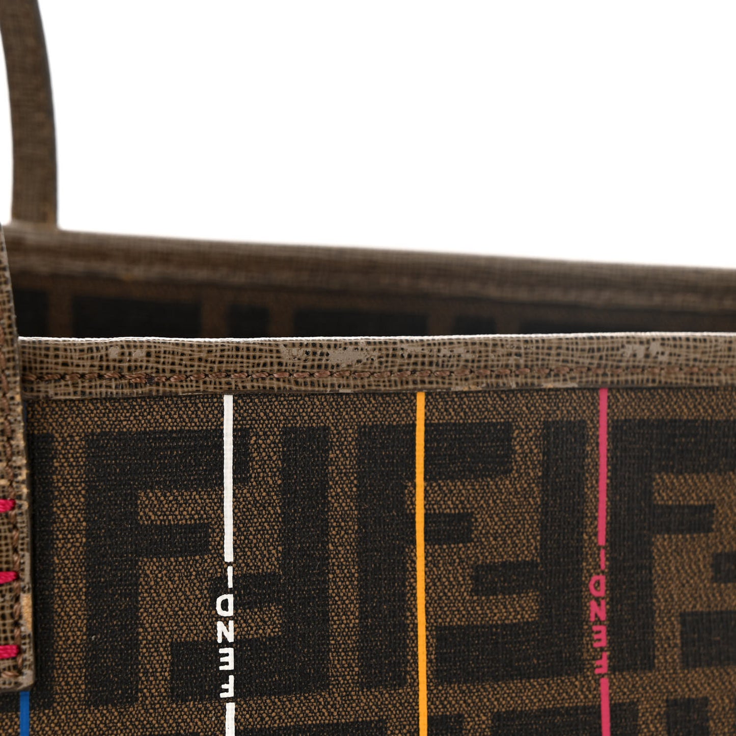 Zucca Spalmati Striped Large Roll Tote Tobacco Multicolor