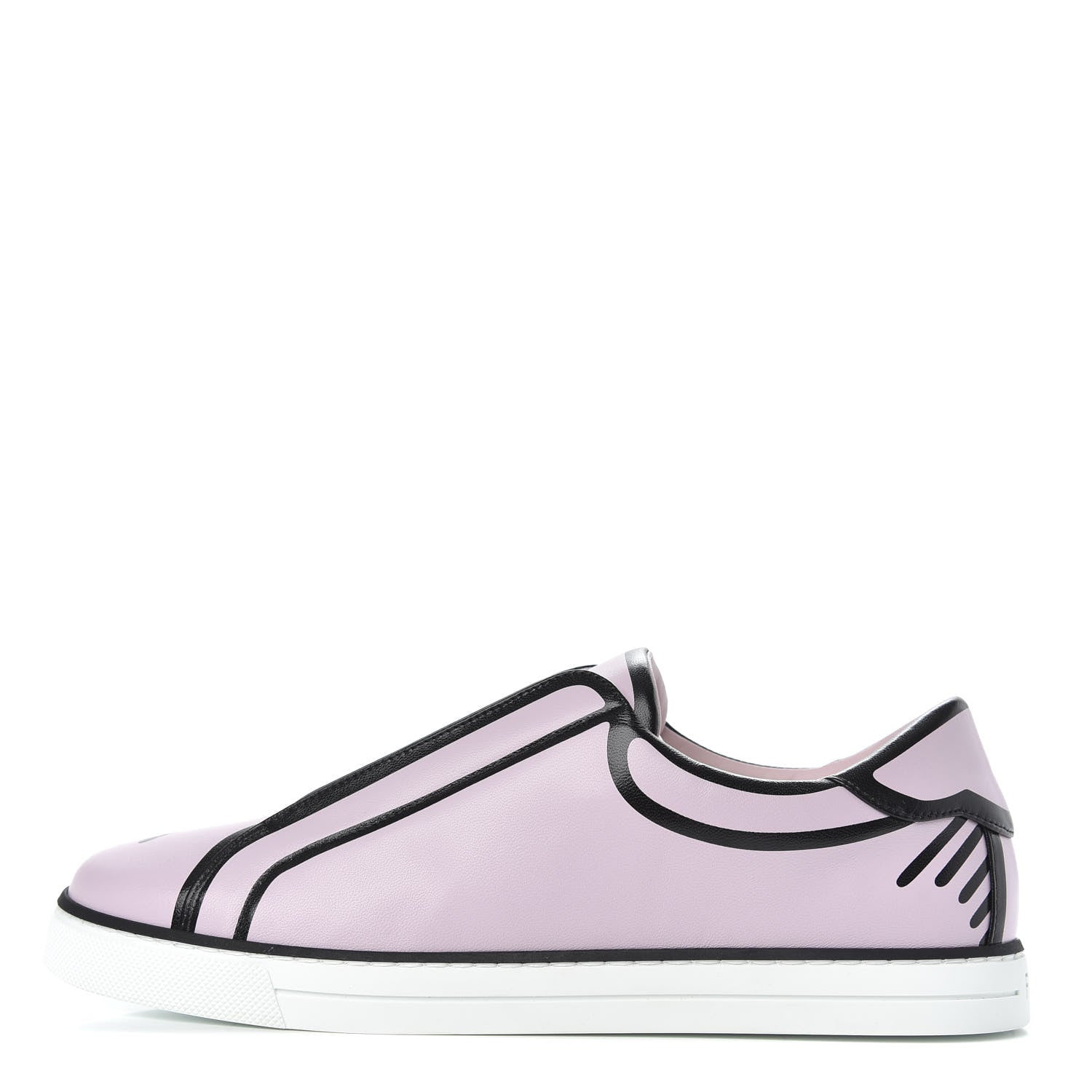 Fendi X JOSHUA VIDES Nappa Rockoclick Slip On Sneakers 38.5 Pink Xiloph White Black 1 of 9