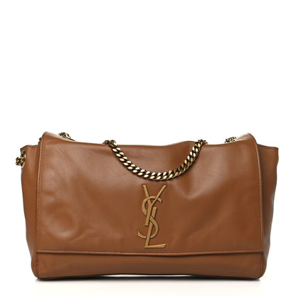 Saint Laurent Smooth Calfskin Suede Medium Reversible Monogram Kate Satchel Light Ochre 3 of 14
