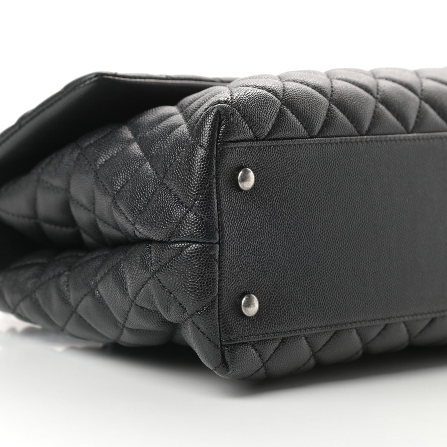 Caviar Quilted Medium Coco Handle Flap Black