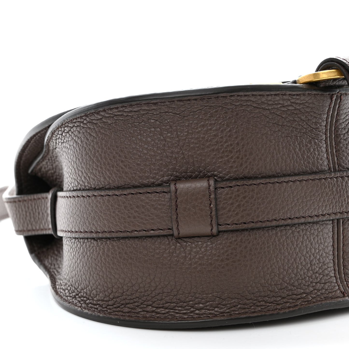 Grained Calfskin Small Marcie Saddle Bag Bold Brown