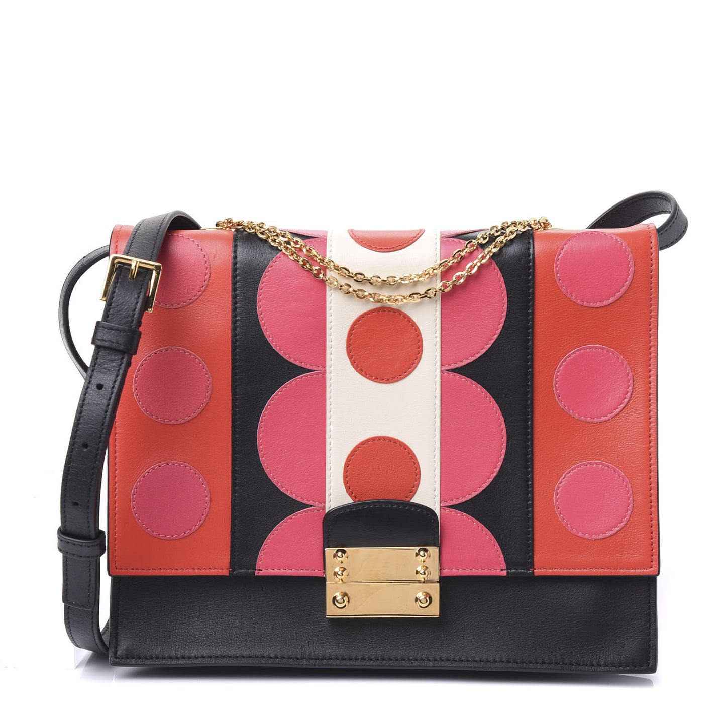 Calfskin Carmen Shoulder Bag Black Deep Rose