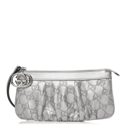 Gucci Guccissima New Britt Wristlet Silver 1 of 7