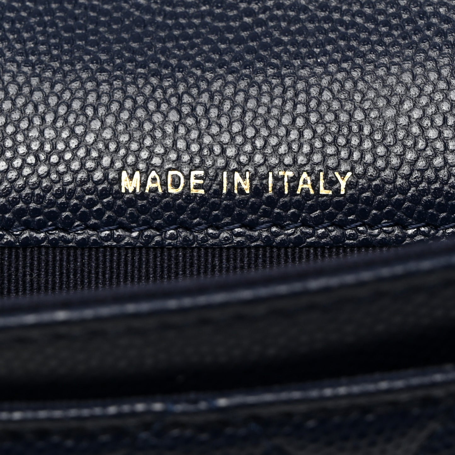 Caviar Quilted Crystal CC Flap Card Holder Navy Blue