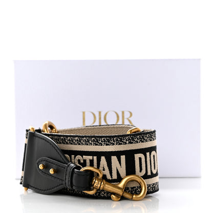 Christian Dior Canvas Embroidered Shoulder Strap Black 6 of 6