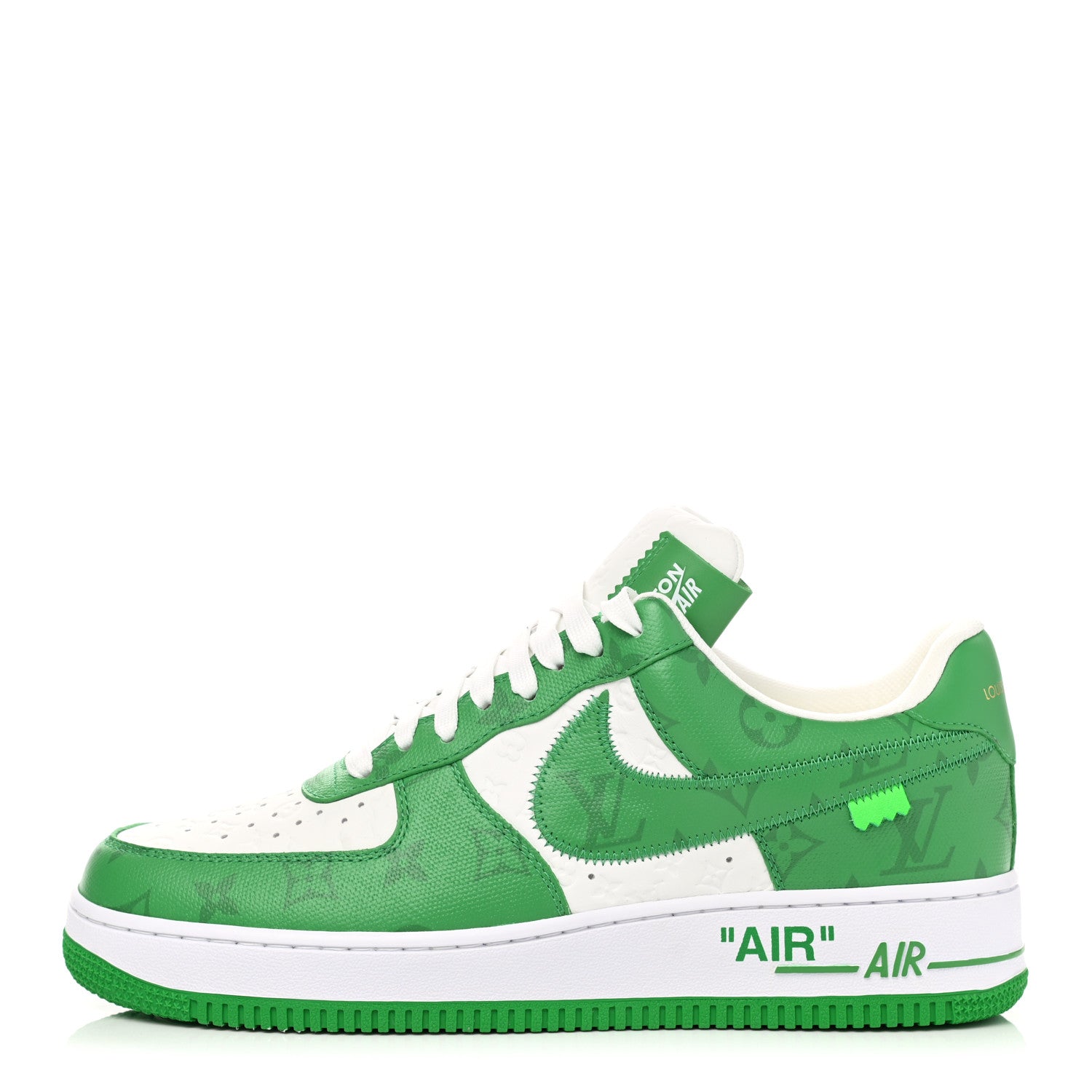 Louis Vuitton X NIKE AIR FORCE 1 Calfskin Monogram Mens Low Top Sneakers 9 Green 1 of 12