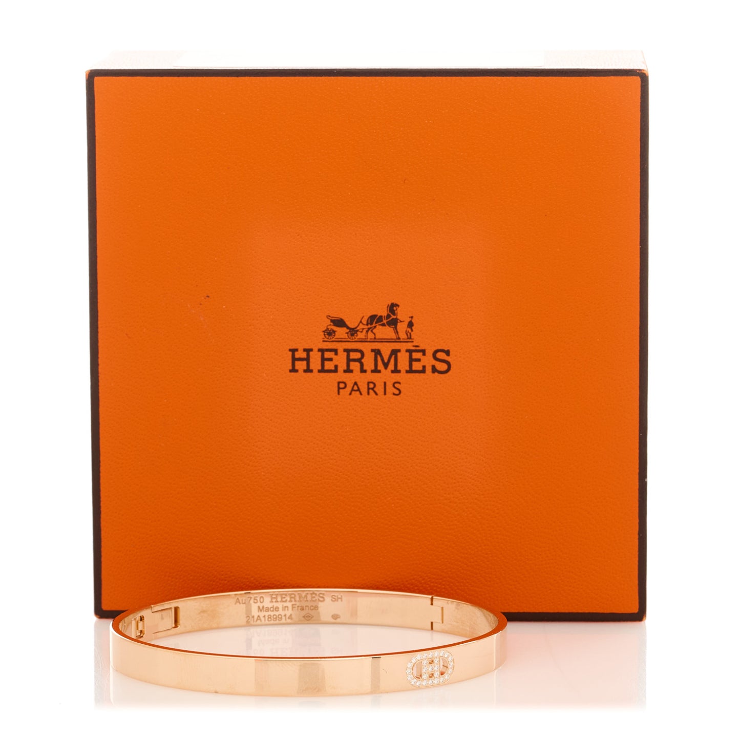 18K Rose Gold Diamond PM H D'Ancre Bracelet SH